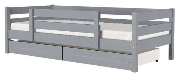 Кровать в детскую Глория с ящиками и бортиком (Антрацит) в Миассе - изображение