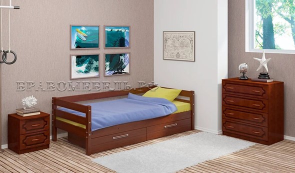 Кроватка Глория с ящиками(Орех) в Копейске - изображение