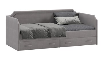 Кровать подростковая Кантри Тип 1, ТД-308.12.02 (Велюр Светло-серый) в Миассе