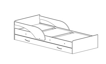 Детская кровать с бортиками Максимка, цвет Млечный дуб в Миассе - предосмотр 1