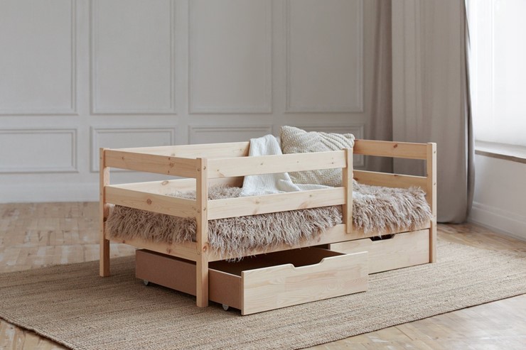 Детская кровать Софа с ящиками, без покраски в Миассе - изображение 1
