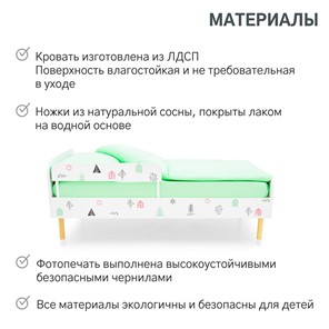 Кроватка Stumpa Классика "Домики розовый, бирюзовый" в Челябинске - предосмотр 18