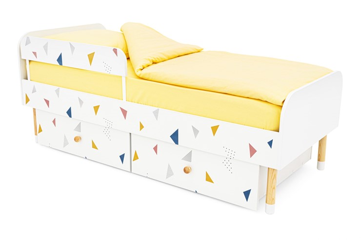 Кровать в детскую Stumpa Классика "Треугольники желтый, синий, розовый" в Челябинске - изображение 7