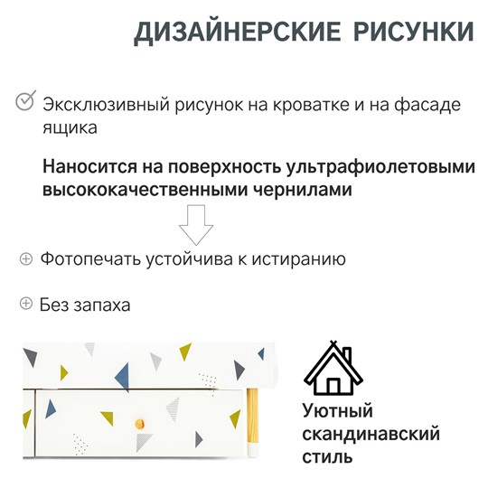Кровать в детскую Stumpa Облако "Треугольники зеленый, синий" в Челябинске - изображение 18