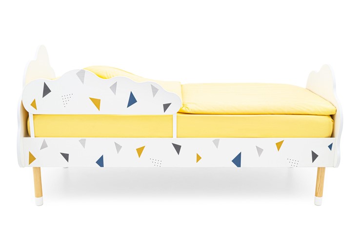 Кровать детская Stumpa Облако "Треугольники желтый, синий" в Челябинске - изображение 1