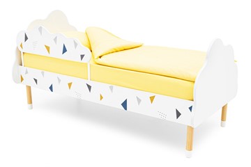 Кровать детская Stumpa Облако "Треугольники желтый, синий" в Копейске