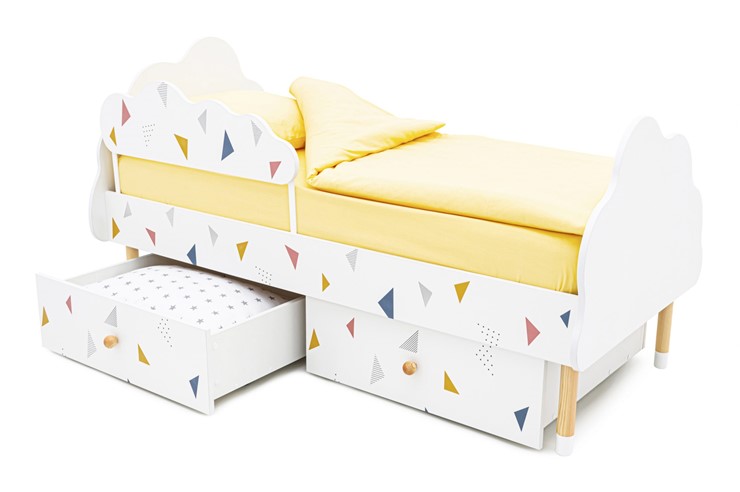 Кроватка Stumpa Облако "Треугольники желтый, синий, розовый" в Миассе - изображение 4