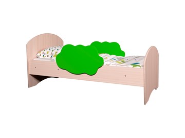 Детская кровать с бортиками Тучка, корпус Дуб млечный, фасад Лайм в Копейске