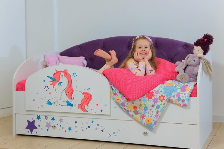 Детская кровать Звездочка с бортиком, Фиолетовый в Челябинске - изображение 4