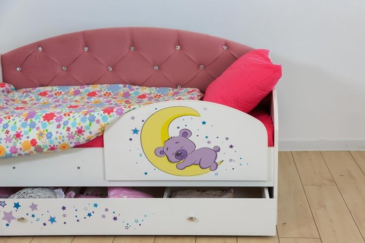 Кровать с ящиками Звездочка с бортиком, Розовый в Миассе - изображение 7