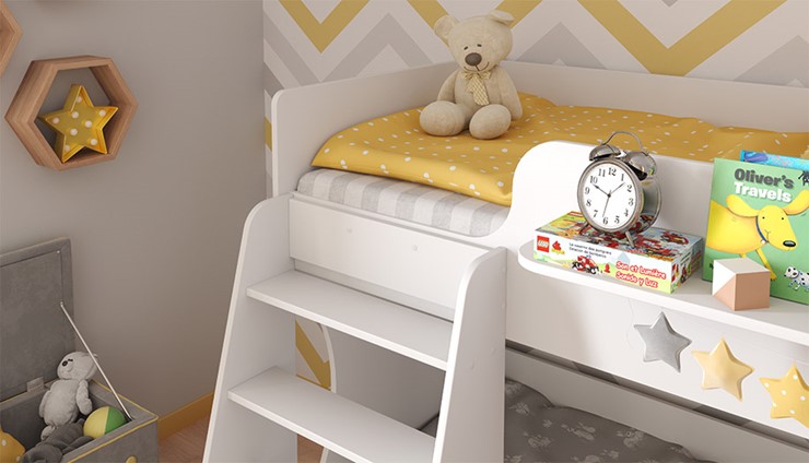 Кровать-чердак POLINI Kids Dream 1500 Белый в Миассе - изображение 4