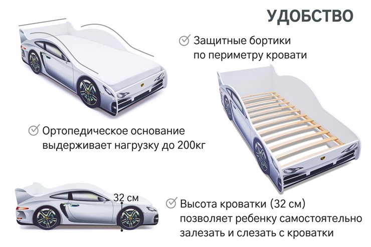 Кровать-машина в детскую Porsche в Челябинске - изображение 6