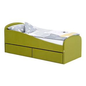 Кровать с ящиками Letmo 190х80 оливковый (велюр) в Челябинске - предосмотр