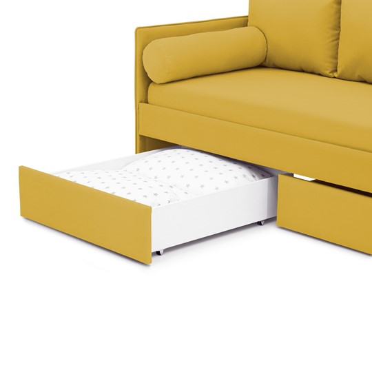 Мягкая кровать Soffal горчичный (велюр) в Миассе - изображение 18