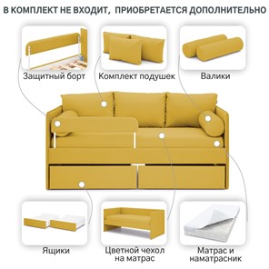 Мягкая кровать Soffal горчичный (велюр) в Челябинске - предосмотр 22