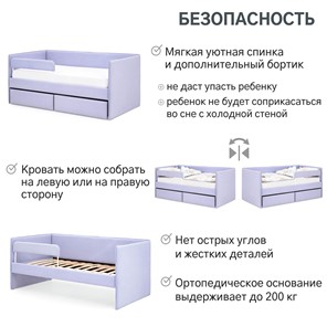 Кровать в детскую Soffal нежная сирень (микрошенилл) в Челябинске - предосмотр 20