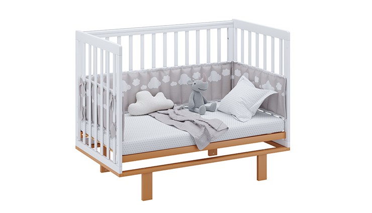Кроватка в детскую серия 3400 POLINI Kids Simple 340 Белый / Бук в Миассе - изображение 10