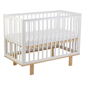 Кровать для новорожденных серия 3400 POLINI Kids Simple 340 Белый / Натуральный в Миассе - предосмотр 4