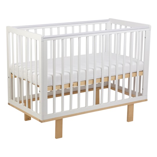 Кровать для новорожденных серия 3400 POLINI Kids Simple 340 Белый / Натуральный в Миассе - изображение 4
