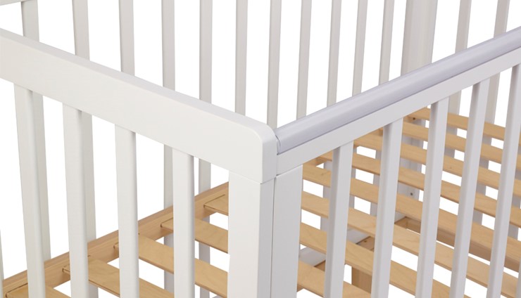 Кровать для новорожденных серия 3400 POLINI Kids Simple 340 Белый / Натуральный в Миассе - изображение 7