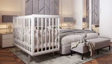 Детская кроватка серия 3400 POLINI Kids Simple 340 Белый / Серый в Миассе - предосмотр 8