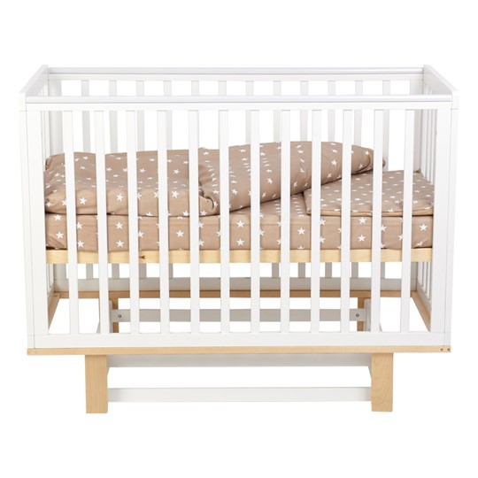 Кроватка в детскую серия 3400 POLINI Kids Simple 340 с маятником Белый / Натуральный в Миассе - изображение 6