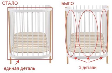 Кроватка в детскую POLINI Kids Simple 350 Белый / Бук в Челябинске - предосмотр 16