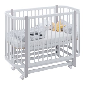 Кроватка в детскую POLINI Kids Simple 350 Белый / Серый в Магнитогорске