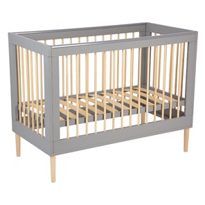 Кроватка детская POLINI Kids Simple 360 Серый / Натуральный в Миассе