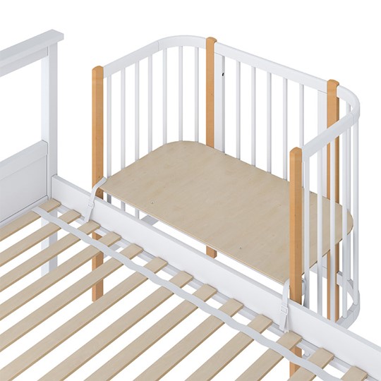 Приставная кровать POLINI Kids Simple 105 Белый / Бук в Златоусте - изображение 3