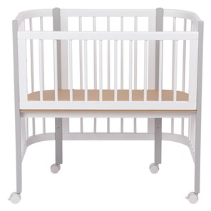 Кроватка детская приставная POLINI Kids Simple 105 Белый / Серый в Копейске - предосмотр 3