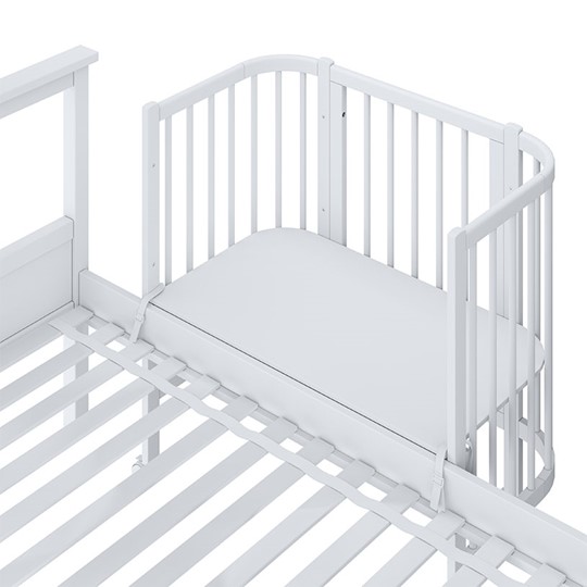Кроватка детская приставная POLINI Kids Simple 120 Белый в Магнитогорске - изображение 5