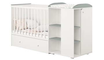 Многофункциональная кровать с комодом POLINI Kids Ameli 800 Белый / Серый, серия AMELI в Копейске - предосмотр 1
