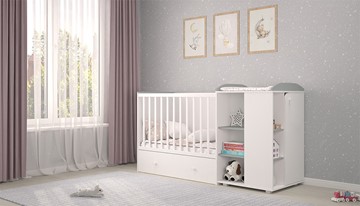 Многофункциональная кровать с комодом POLINI Kids Ameli 800 Белый / Серый, серия AMELI в Копейске - предосмотр 2