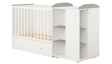 Детская кровать-шкаф с комодом POLINI Kids Ameli 800 Белый / Серый, серия AMELI в Миассе