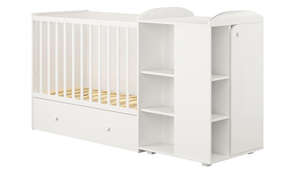 Многофункциональная кровать с комодом POLINI Kids Ameli 800 Белый, серия AMELI в Миассе - изображение