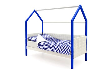 Кровать-домик «Svogen сине-белый» мягкая в Копейске