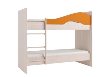 Детская 2-ярусная кровать Мая на щитах, корпус Млечный дуб, фасад Оранжевый в Миассе