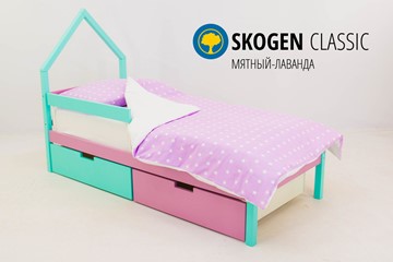 Детская кровать-домик мини Skogen мятный-лаванда в Челябинске - предосмотр
