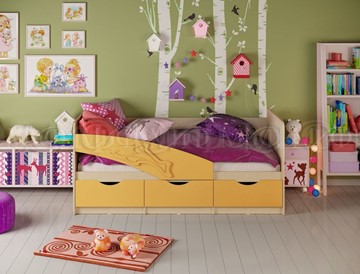 Детская кровать Дельфин, Желтый матовый 80х160 в Челябинске