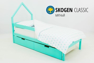 Детская кровать-домик мини Skogen мятная в Челябинске