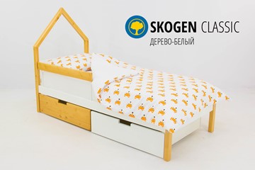 Кровать-домик детская мини Skogen белый-дерево в Миассе