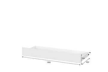 Кровать детская выкатная Токио, белый текстурный (одинарная (0,9х2,0) + выкатная) в Магнитогорске - предосмотр 4