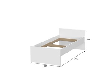 Кровать детская выкатная Токио, белый текстурный (одинарная (0,9х2,0) + выкатная) в Магнитогорске - предосмотр 3