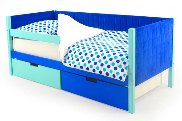 Детская кровать-тахта мягкая Skogen мятно-синий в Челябинске - изображение