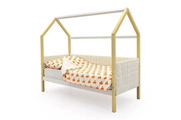 Кровать-домик в детскую «Svogen бежево-белый» мягкая в Миассе