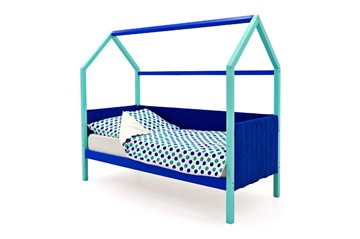 Детская кровать-домик Svogen, мятный-синий мягкая в Магнитогорске
