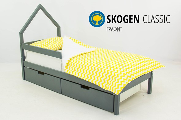 Кровать-домик в детскую мини Skogen графит в Миассе - изображение
