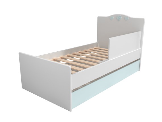 Кровать в детскую с ящиком и ограничителем НМ 041.07 «Лилу/Птички» в Миассе - изображение