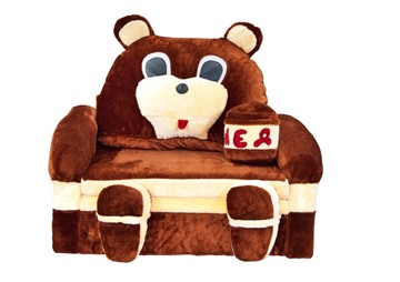 Диван детский Медведь с подушкой, ширина 120 см в Челябинске